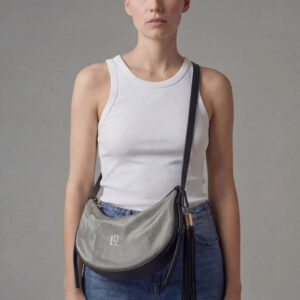 Bolsa meia lua de couro
