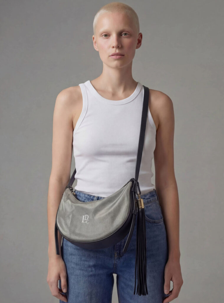 Bolsa Couro Caprino com Tela
