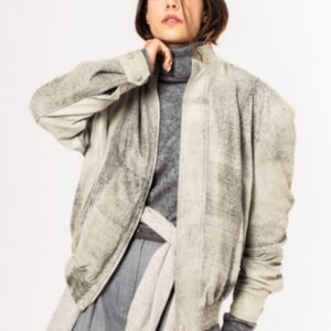 Jaqueta de chamois estonado oversized