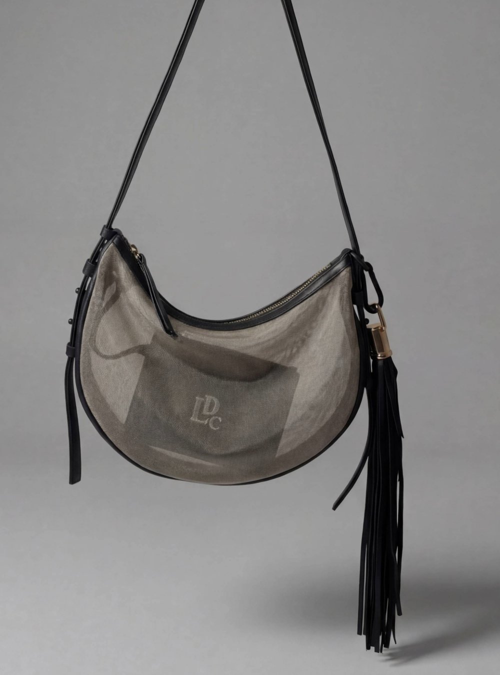 Bolsa meia lua de couro - Imagem 4